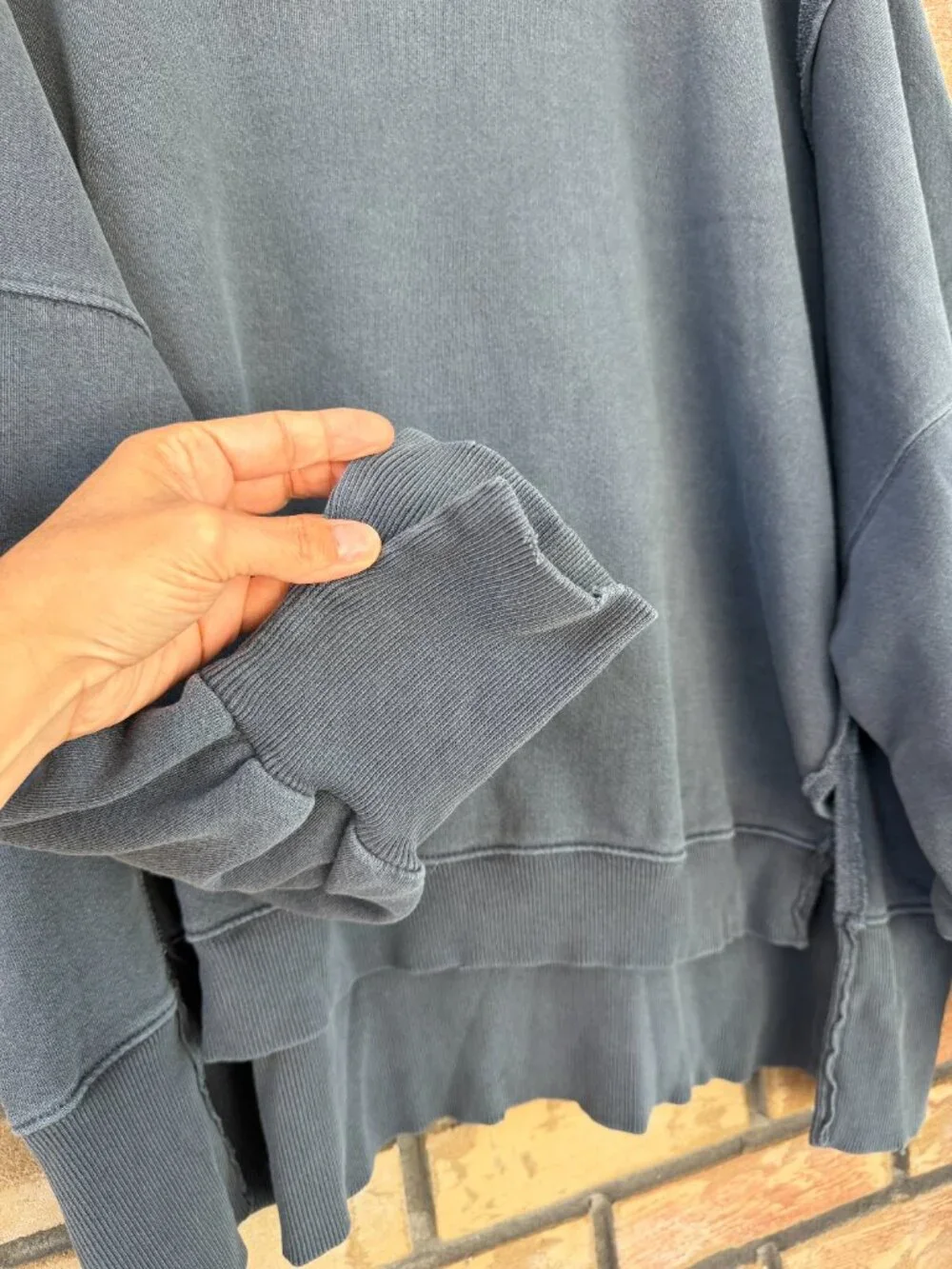 ☀️ Free People We The Free Camden Sweatshirt Rare Deep Blue Blue Fox XL NWOT